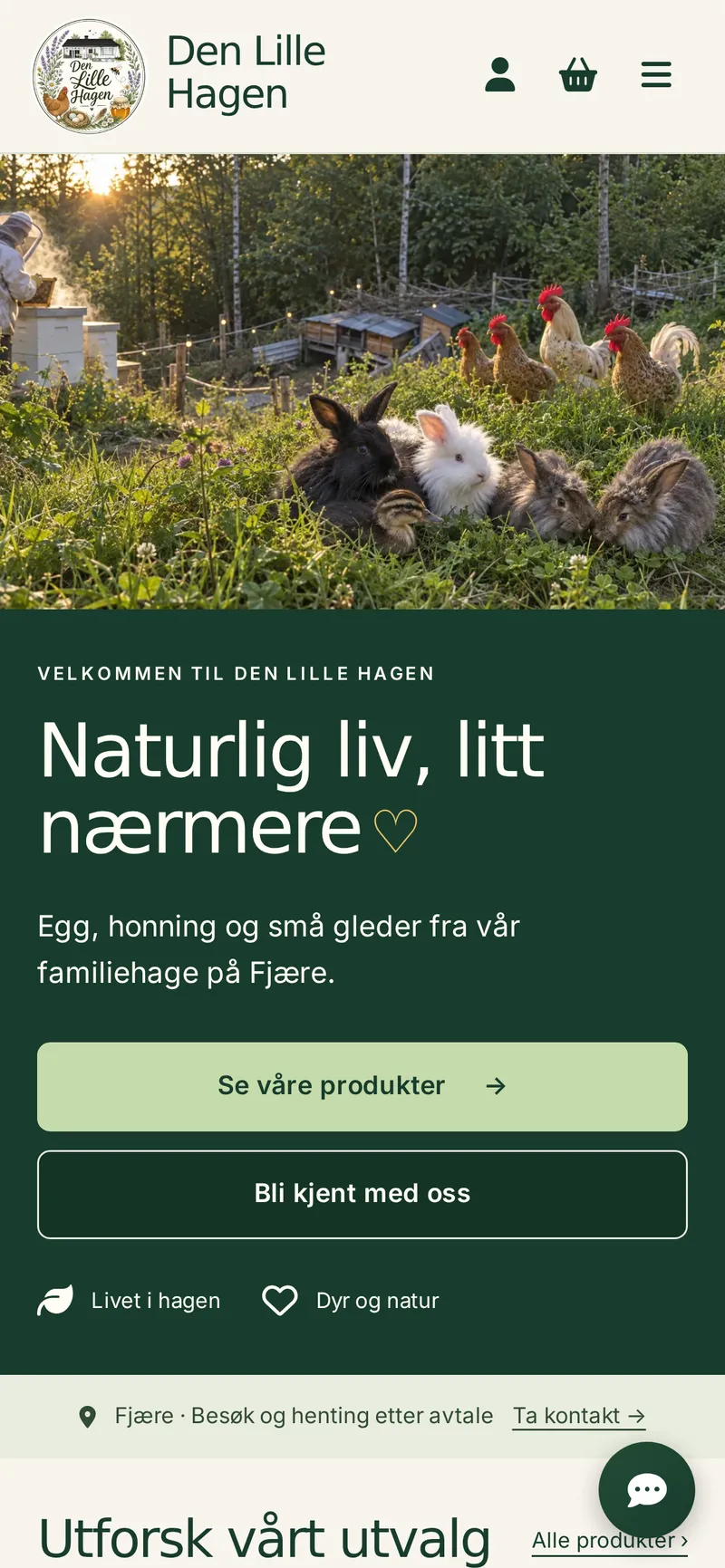 Den Lille Hagen homepage on a phone